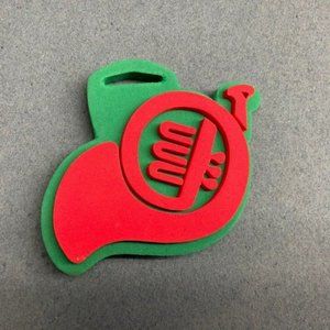 Christmas Foam Craft Stamp French Horn Music